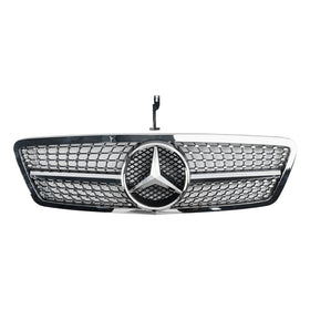 2001-2007 Mercedes-Benz C-Class W203 4 Door Black/Chrome Grill Replacement Front Bumper Grille - 0