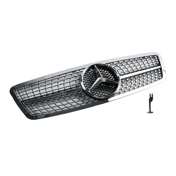 Mercedes-Benz Classe C 2001-2007 W203 Grille de pare-chocs avant de remplacement noire/chromée pour 4 portes