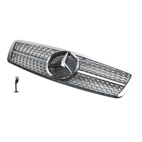 Mercedes-Benz Classe C 2001-2007 W203 Grille de pare-chocs avant de remplacement noire/chromée pour 4 portes