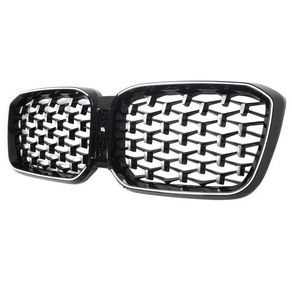 BMW X3 G01 / X4 G02 2022-2025 Black Kidney Front Grill Air Intake Radiator Bumper Grille W/ LED Strip Light