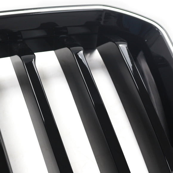BMW X3 G01 / X4 G02 2022-2025 Black Kidney Front Grill Air Intake Radiator Bumper Grille W/ LED Strip Light