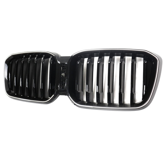 BMW X3 G01 / X4 G02 2022-2025 Black Kidney Front Grill Air Intake Radiator Bumper Grille W/ LED Strip Light
