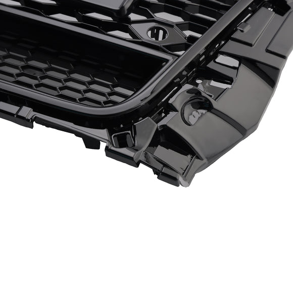 RS3 Style Front Grille For Audi A3/ A3 Sline/ S3 2013-2016 Honeycomb Bumper Black Grill W/ Ring Emblem & Quattro Letter
