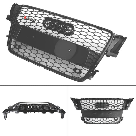 2008-2012 Audi A5 / S5 B8 RS5 Style Hood Honeycomb Sport mesh Grill Replacement Black Grille