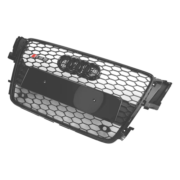 2008–2012 Audi A5/S5 B8 RS5 Style Hood Honeycomb Sport Mesh Grill Replacement Black Grille
