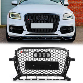 Audi 2013-2017 Q5 SQ5 RSQ5 Estilo Honeycomb Mesh Sport Hex Grille Parrilla negra brillante