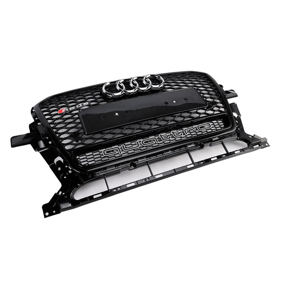 Audi Q5 SQ5 2013-2017 Parrilla de parachoques delantero de panal estilo RSQ5 negro brillante