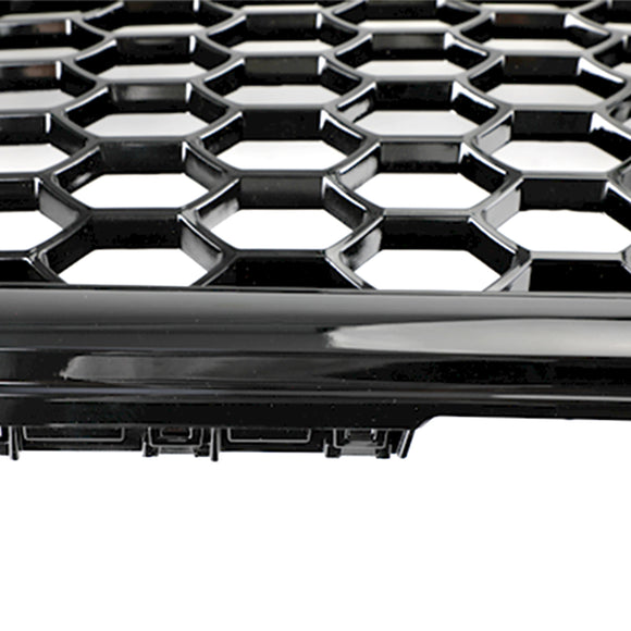 Parrilla hexagonal de malla de panal estilo Audi A4/A4 Avant B8 RS4 2008-2012, rejilla negra brillante + rejilla de luz antiniebla