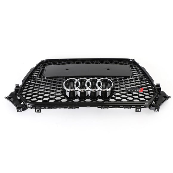 Audi A4/A4 S Line/S4 B8.5 2012 2013 2014 2015 2016 Estilo RS4 Parrilla negra brillante Malla de nido de abeja Parrilla delantera hexagonal deportiva con emblema