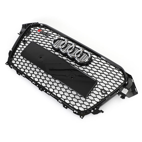 Audi A4/A4 S Line/S4 B8.5 2012 2013 2014 2015 2016 Estilo RS4 Parrilla negra brillante Malla de nido de abeja Parrilla delantera hexagonal deportiva con emblema
