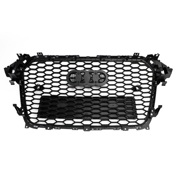 Audi A4/A4 S Line/S4 B8.5 2012 2013 2014 2015 2016 Estilo RS4 Parrilla negra brillante Malla de nido de abeja Parrilla delantera hexagonal deportiva con emblema