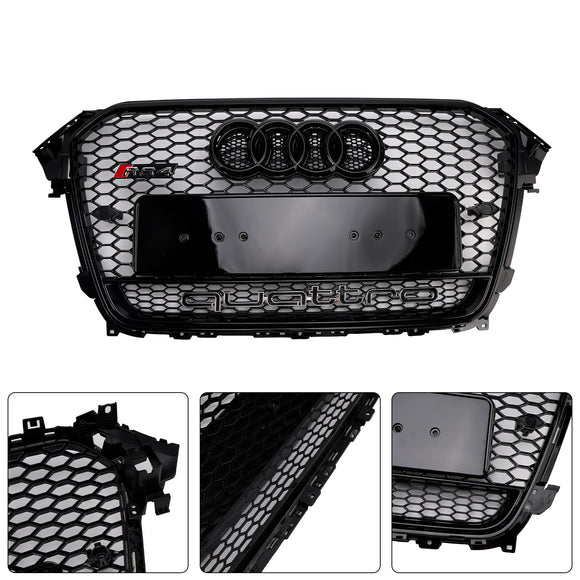 2013-2016  Audi A4 / A4 Sline / S4 RS4 Quattro Style Grill Front Bumper Black Grille W/ Black Emblem