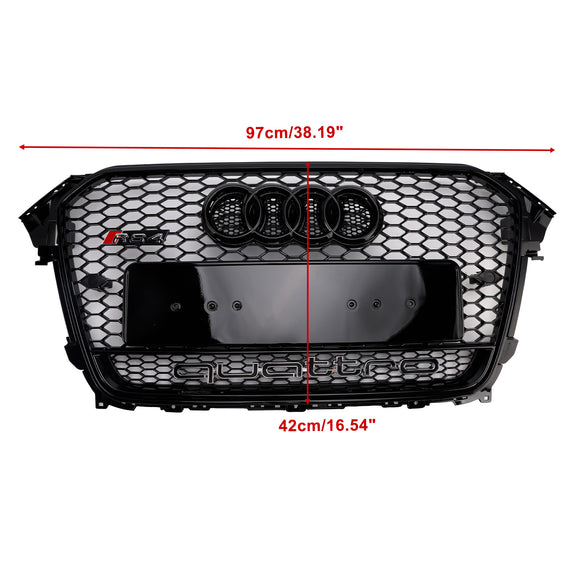 2013-2016  Audi A4 / A4 Sline / S4 RS4 Quattro Style Grill Front Bumper Black Grille W/ Black Emblem