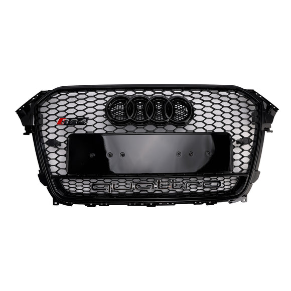 2013-2016  Audi A4 / A4 Sline / S4 RS4 Quattro Style Grill Front Bumper Black Grille W/ Black Emblem