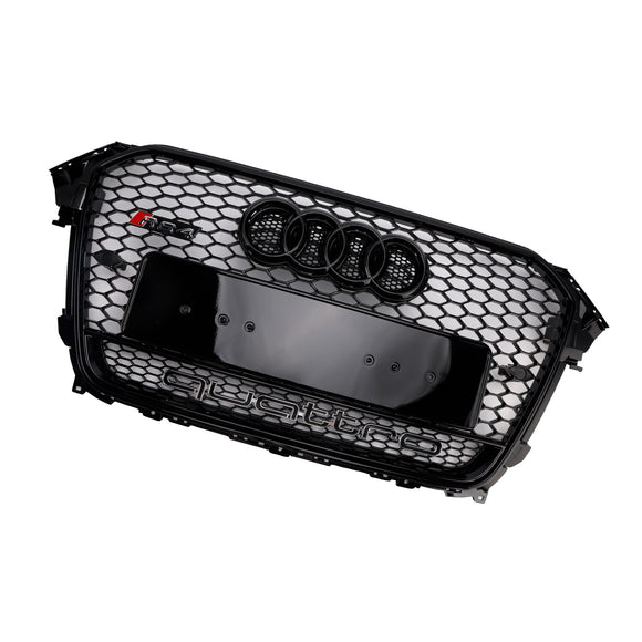 2013-2016  Audi A4 / A4 Sline / S4 RS4 Quattro Style Grill Front Bumper Black Grille W/ Black Emblem