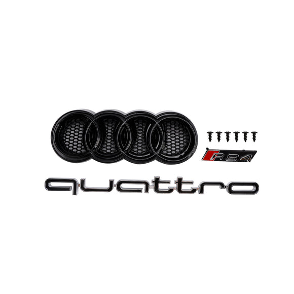 2013-2016  Audi A4 / A4 Sline / S4 RS4 Quattro Style Grill Front Bumper Black Grille W/ Black Emblem