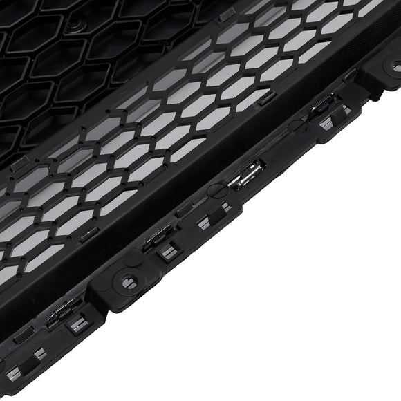Rejilla de parachoques delantero estilo RS4, parrilla negra envolvente cromada compatible con Audi A4 S4 B8.5 2013-2016 con Quattro