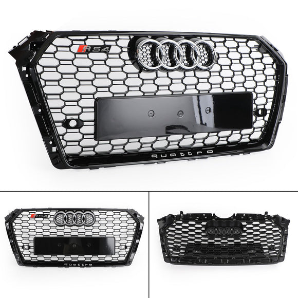 Audi A4/S4 B9 2016-2019 Griglia a nido d'ape RS4 Style Mesh Griglia esagonale sostitutiva Griglia nera