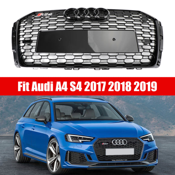 Audi A4/S4 B9 2016-2019 Griglia a nido d'ape RS4 Style Mesh Griglia esagonale sostitutiva Griglia nera