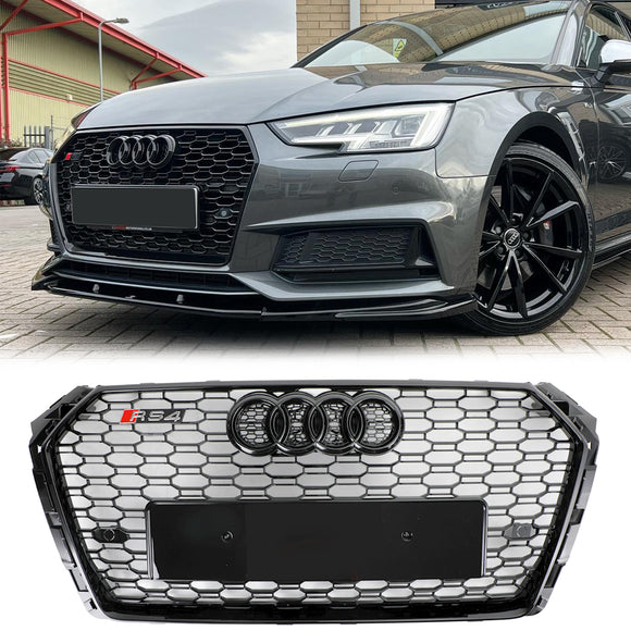 Audi A4/S4 B9 2016-2019 Griglia a nido d'ape RS4 Style Mesh Griglia esagonale sostitutiva Griglia nera
