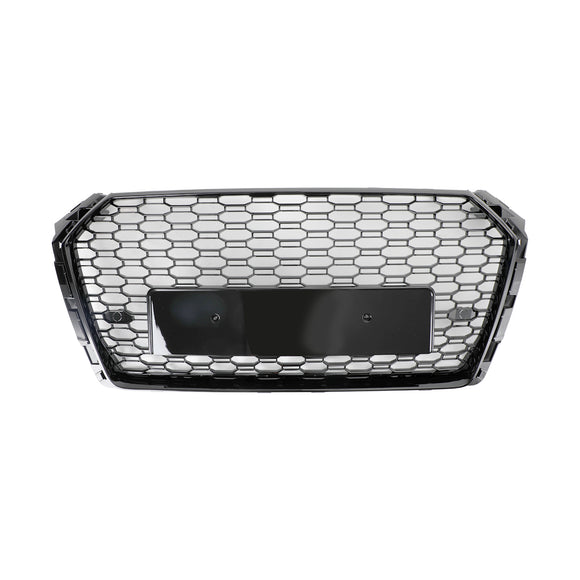 2016-2019 Audi A4/A4 S-Line/S4 B9 RS4 Style Grille en nid d'abeille Pare-chocs avant Calandre noire brillante