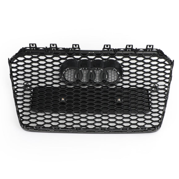 2012-2016 Audi A5 / A5 Sline / S5 B8.5 RS5 Style Honeycomb Front Bumper Grille With Silver Ring Emblem
