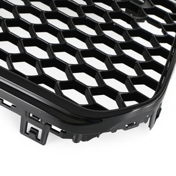 2012-2016 Audi A5 / A5 Sline / S5 B8.5 RS5 Style Honeycomb Front Bumper Grille With Silver Ring Emblem
