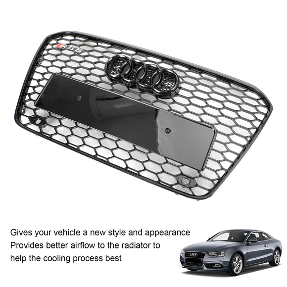 2012–2016 Audi A5/S5 B8.5 RS5 Style Honeycomb Mesh Front Bumper Grill Black Grille