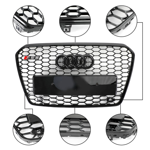 2012–2016 Audi A5/S5 B8.5 RS5 Style Honeycomb Mesh Front Bumper Grill Black Grille