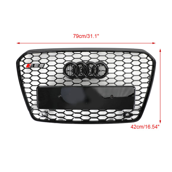 2012–2016 Audi A5/S5 B8.5 RS5 Style Honeycomb Mesh Front Bumper Grill Black Grille