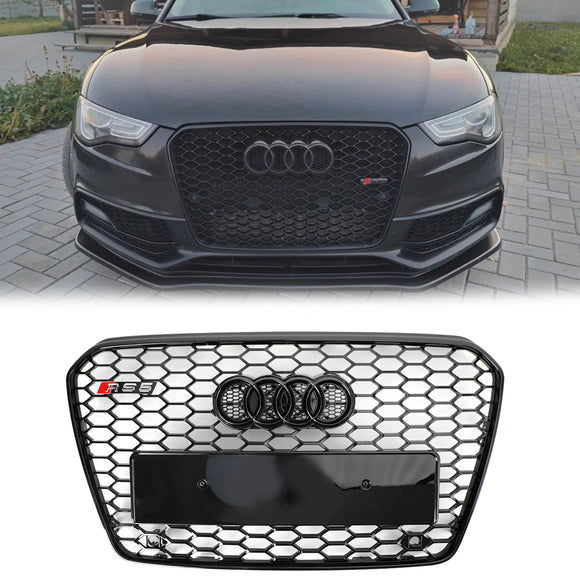 2012–2016 Audi A5/S5 B8.5 RS5 Style Honeycomb Mesh Front Bumper Grill Black Grille