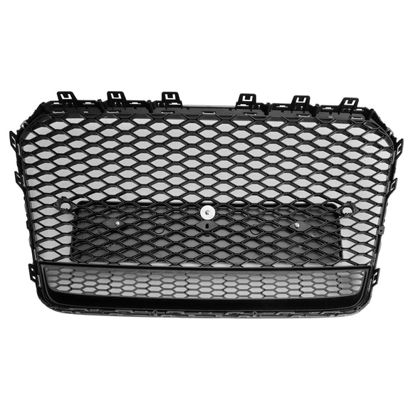 2012-2016 Audi A5/A5 Sline/S5 B8.5 RS Quattro Style Honeycomb Grille Front Bumper Sport Black Grill With Chrome Ring Emblem