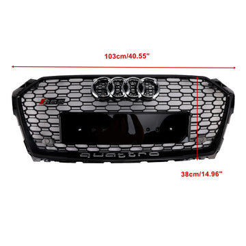 2017-2019 RS5 Style Sport Front Honeycomb Grill Grille Fit Audi A5 S5 B9 - 0