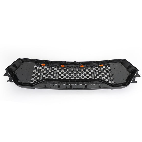Style TRX | Dodge Ram 1500 | 2019-2024 | Noir mat | Grille avant | Grille de pare-chocs supérieure avec lettre + lumière LED