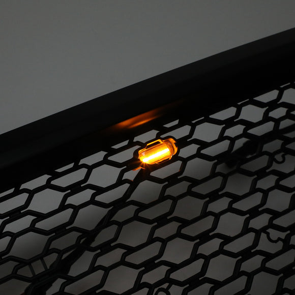 Style TRX | Dodge Ram 1500 | 2019-2024 | Noir mat | Grille avant | Grille de pare-chocs supérieure avec lettre + lumière LED