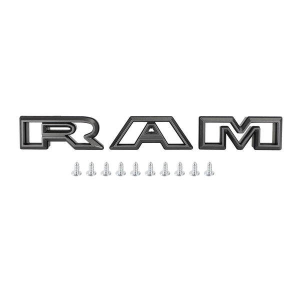 Style TRX | Dodge Ram 1500 | 2019-2024 | Noir mat | Grille avant | Grille de pare-chocs supérieure avec lettre + lumière LED