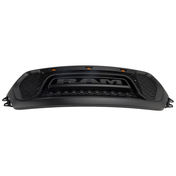 Dodge Ram 1500 2019-2024 Rebel Style Front Grill Black Front Bumper Honeycomb Upper Grille W/ LED