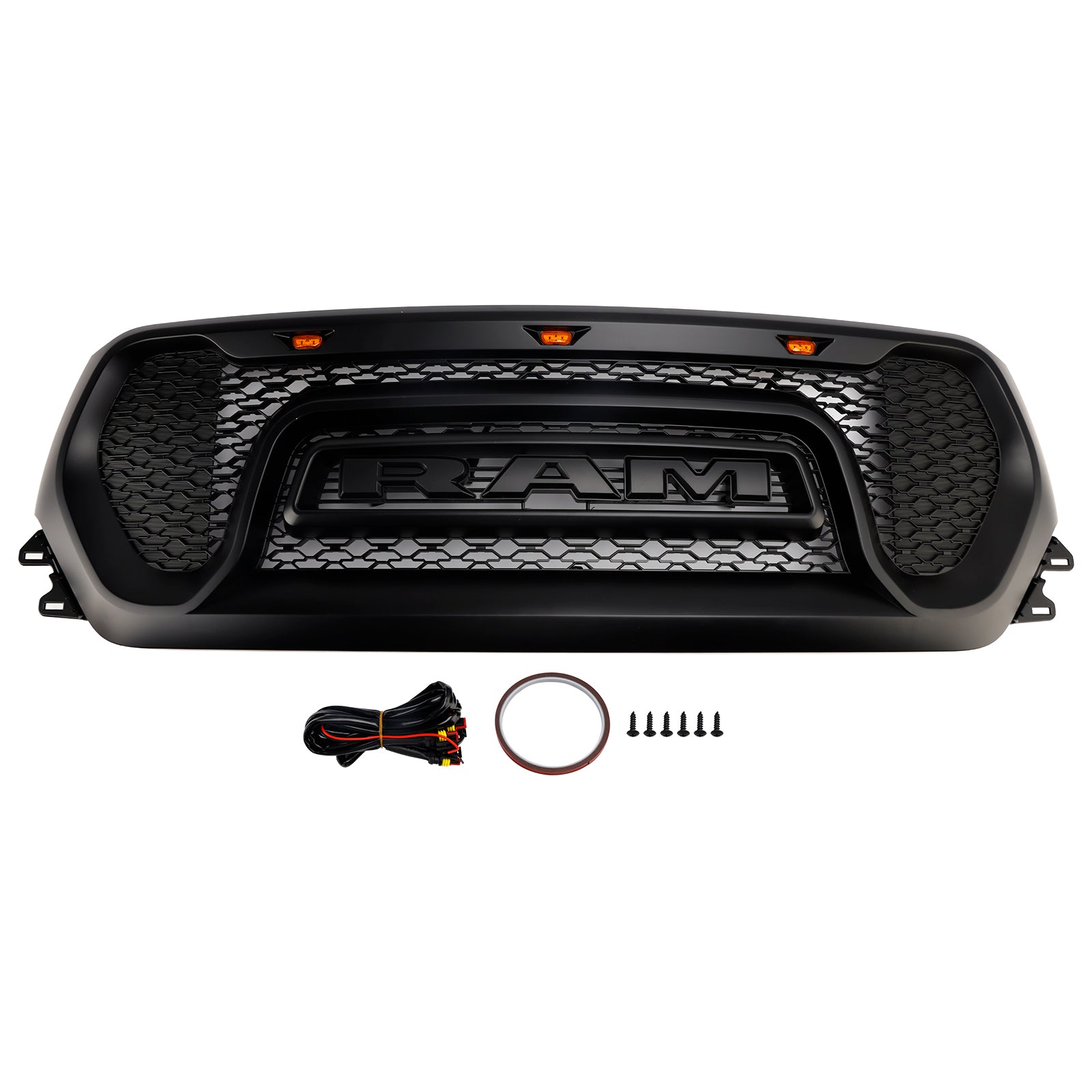 Dodge Ram 1500 2019-2024 Rebel Style Front Grill Black Front Bumper Ho