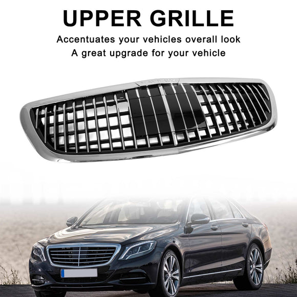 Mercedes Benz S-Class W222 2014-2020 Front Grill Maybach Style Chrome Bumper Replacement Grille