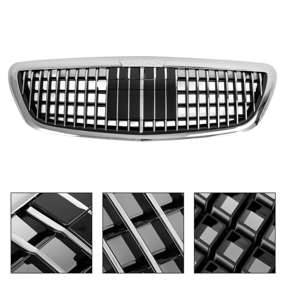 Mercedes Benz S-Class W222 2014-2020 Front Grill Maybach Style Chrome Bumper Replacement Grille