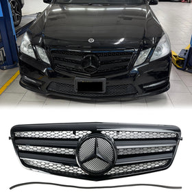 Mercedes-Benz Clase E W212 Rejilla de repuesto para parachoques delantero, color negro, para modelos E200, E220, E350, E550 y E63 AMG (2009-2013).