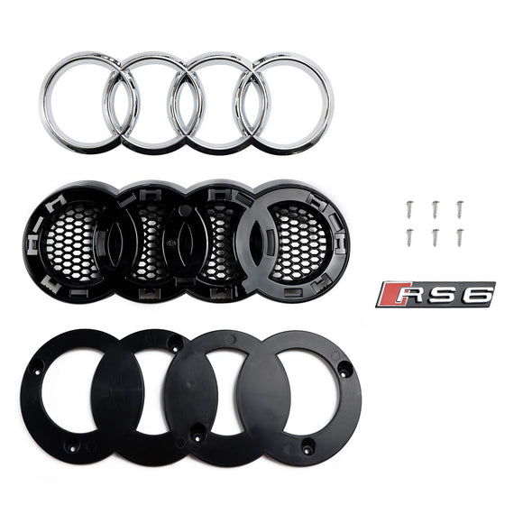 Audi A6 C7/S6 2012–2015 vor dem Facelift, RS6-Stil, Waben-Frontstoßstangengrill, schwarzer Grill