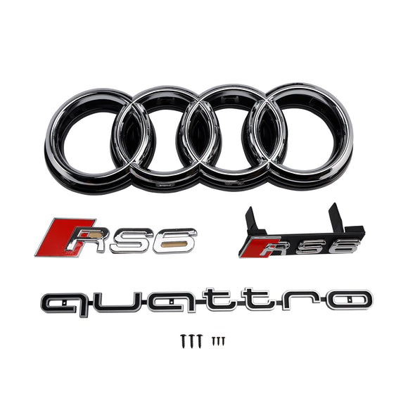 Audi A6/S6 C7 2012-2015 RS6 Quattro stile griglia a nido d'ape paraurti anteriore griglia nera con emblema d'argento