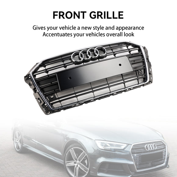 Parrilla cromada con listones horizontales para parachoques delantero Audi A3/S3 2017-2019