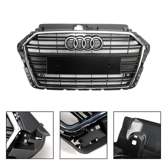Parrilla cromada con listones horizontales para parachoques delantero Audi A3/S3 2017-2019
