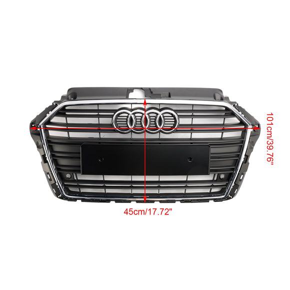 Parrilla cromada con listones horizontales para parachoques delantero Audi A3/S3 2017-2019