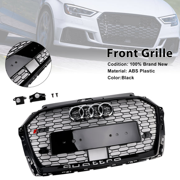 Audi A3/S3 2017-2019 Griglia stile RS3 a nido d'ape per paraurti anteriore con foro ACC
