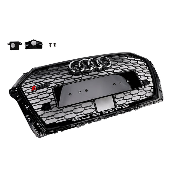 Audi A3/S3 2017-2019 Griglia stile RS3 a nido d'ape per paraurti anteriore con foro ACC