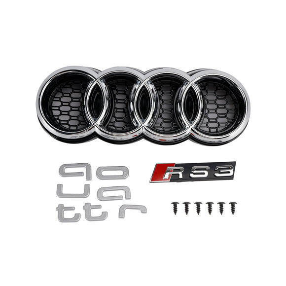 Audi A3/S3 2017-2019 Griglia stile RS3 a nido d'ape per paraurti anteriore con foro ACC