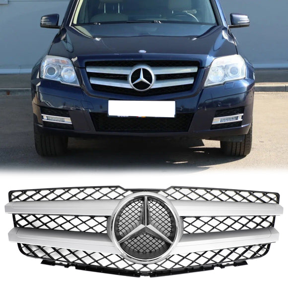 2008-2012 Mercedes Benz GLK-Class X204 GLK350/220/250/300/320 Front Hood Bumper Grill Black Silver Grille